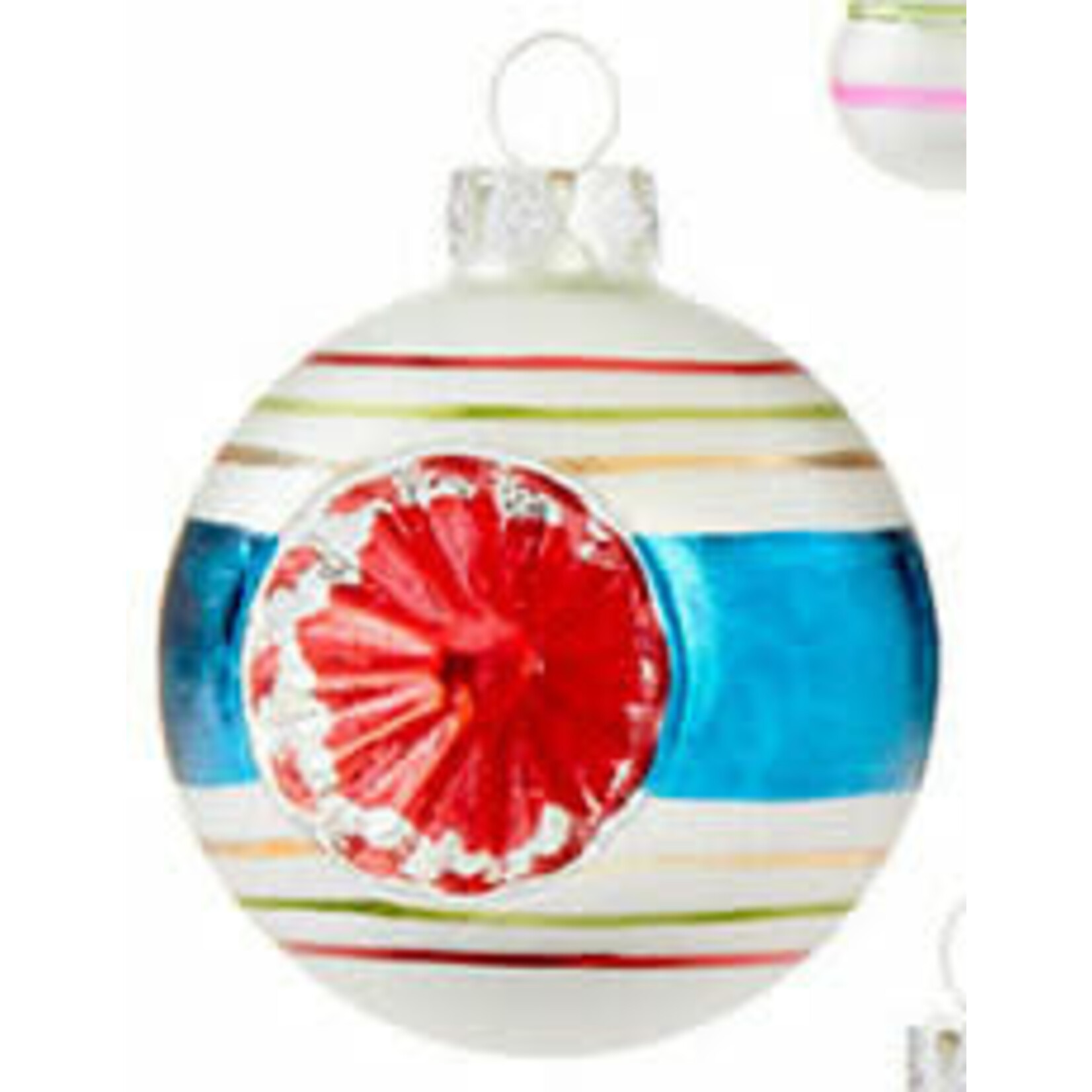m. lynne designs retro glass ornament 3"