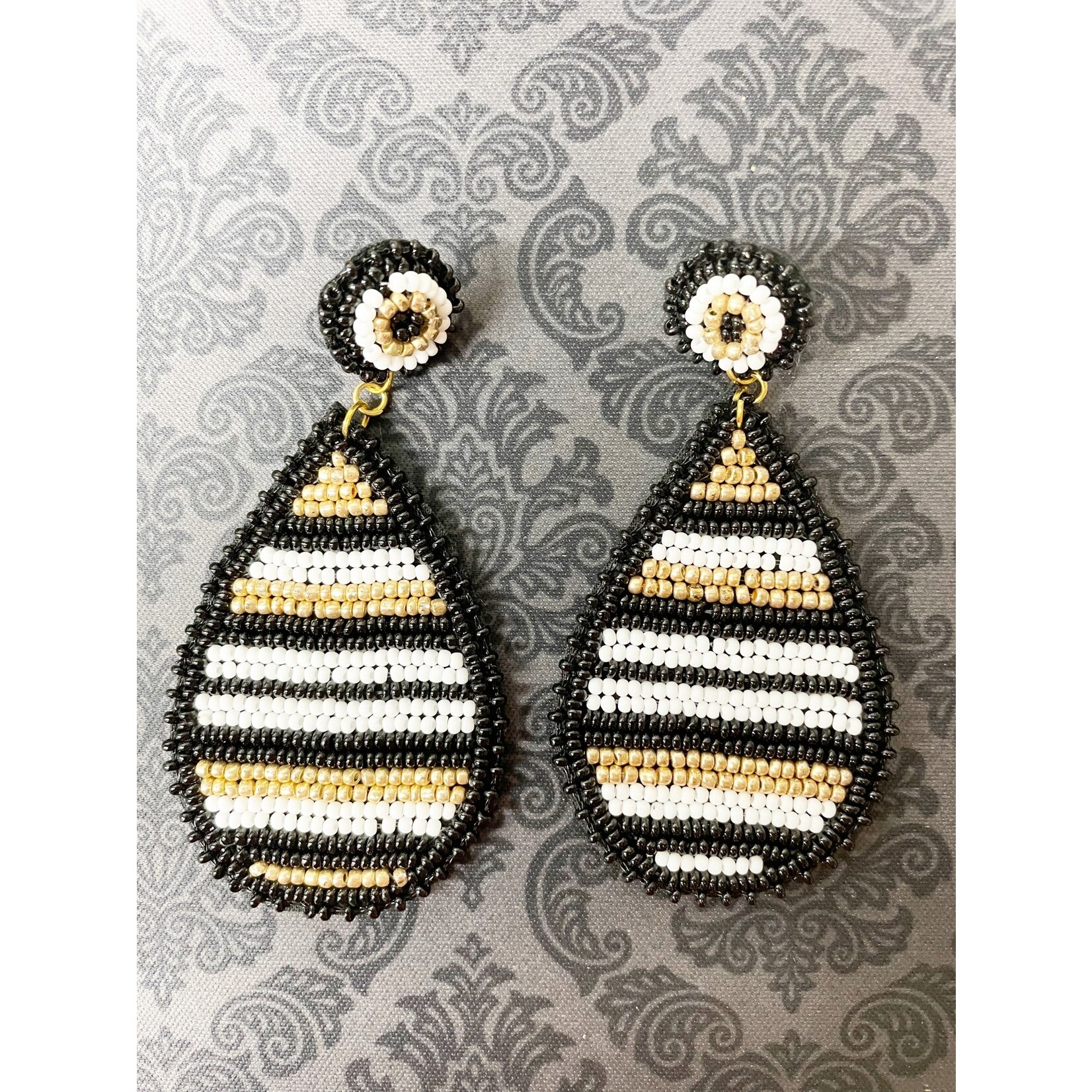 m. lynne designs beaded oval earring