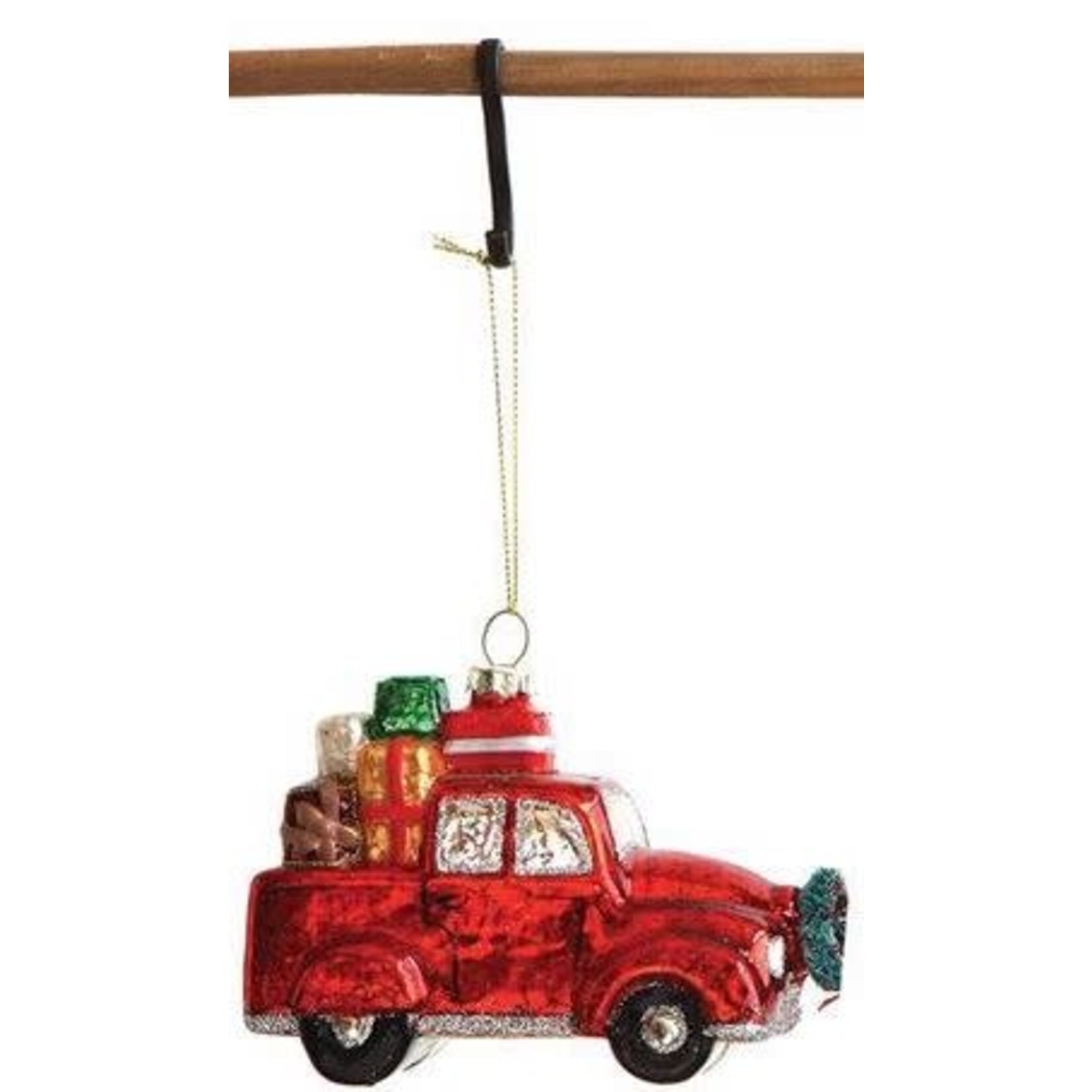 m. lynne designs automobile with tree glass ornament