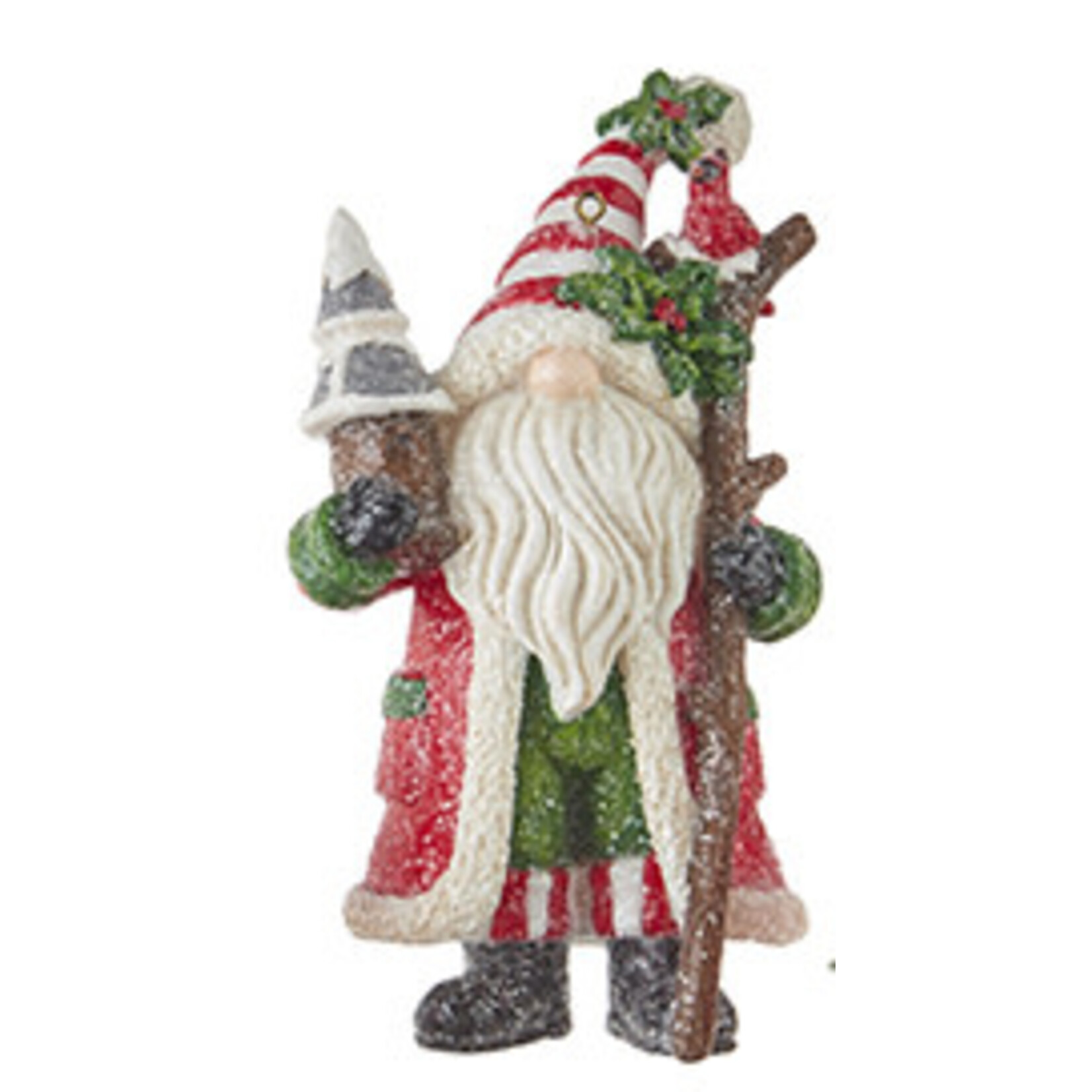 m. lynne designs gnome santa ornament