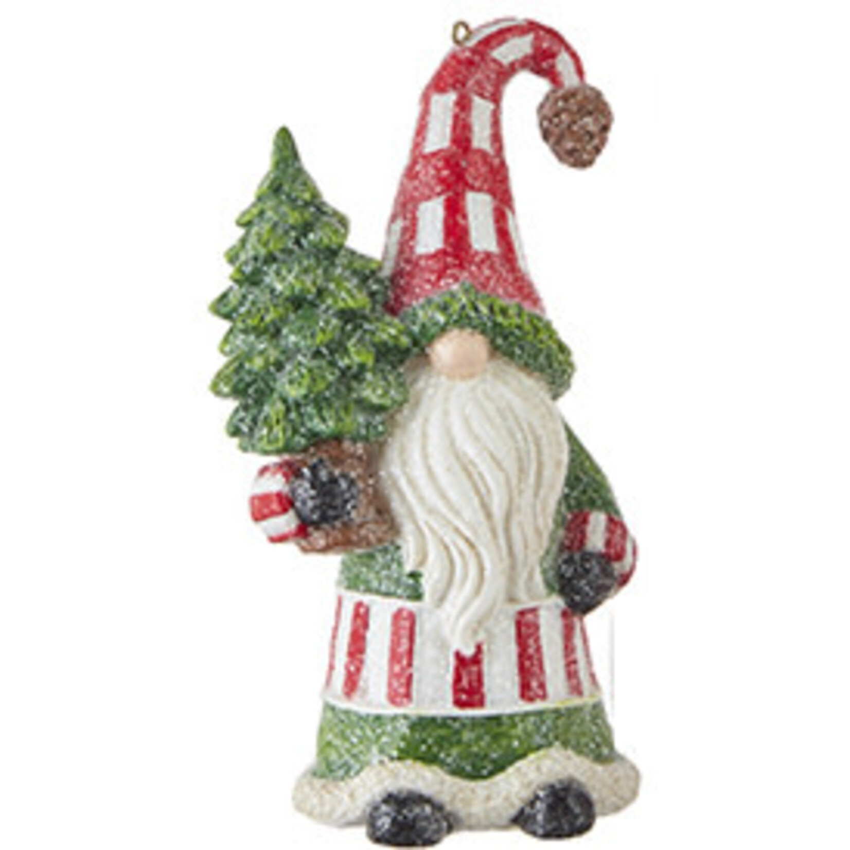 m. lynne designs gnome santa ornament