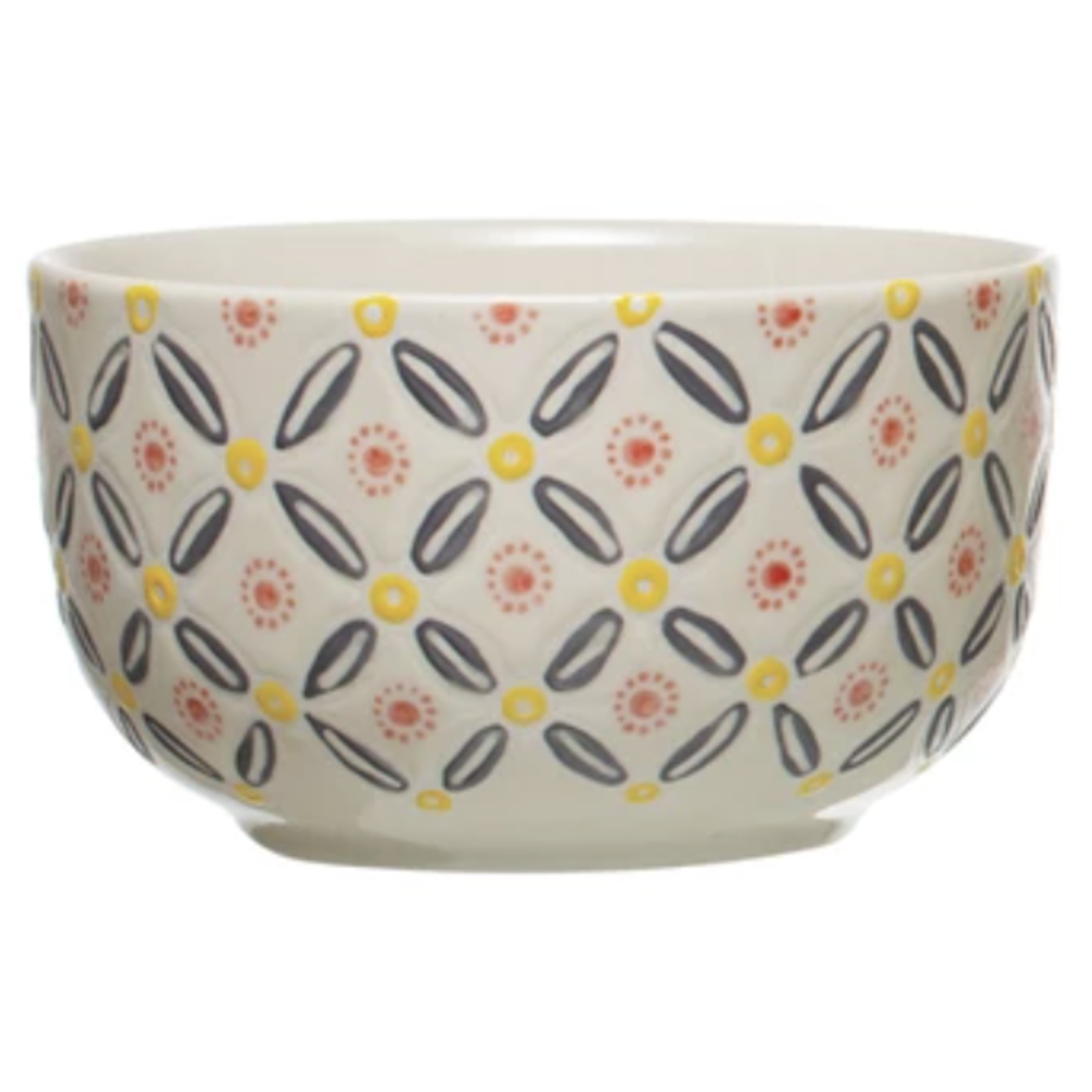 m. lynne designs colorful hand-stamped stoneware bowl