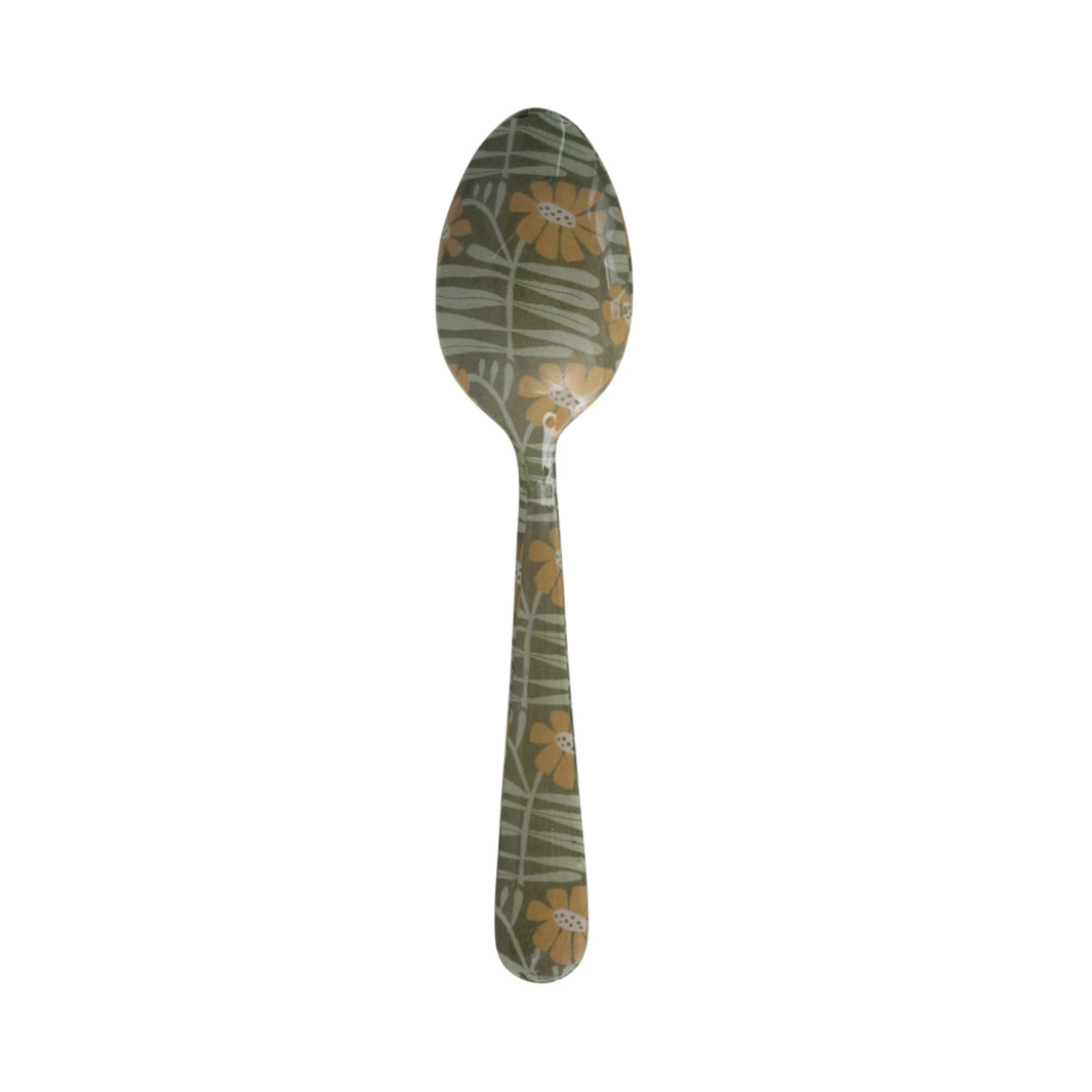 m. lynne designs enameled stainless steel spoon with flowers