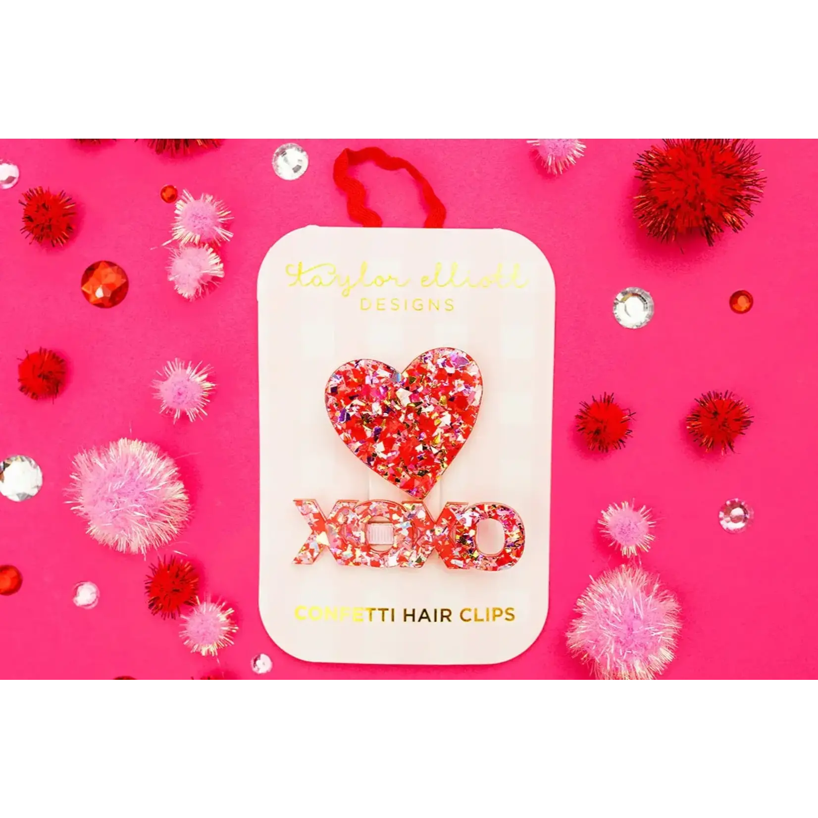 taylor elliott designs heart xoxo hair clip