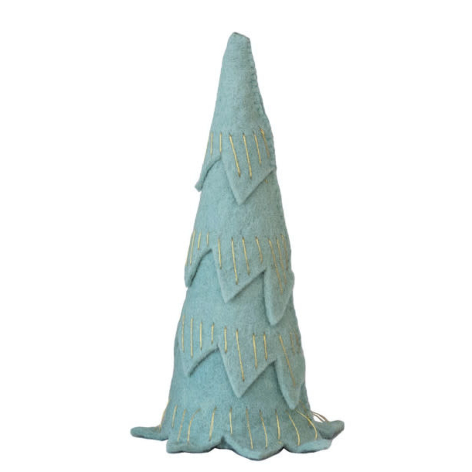 m. lynne designs mint felt tree with gold metallic stitching