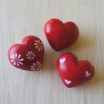 m. lynne designs red carved heart