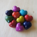 m. lynne designs colorful carved heart