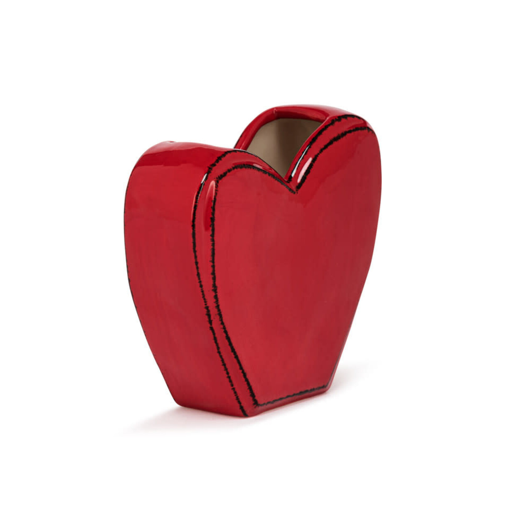 m. lynne designs red heart shaped vase