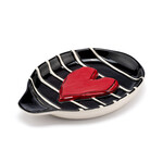 m. lynne designs red heart and black stripes spoon rest