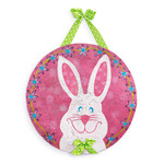 m. lynne designs spring bunny door hanger with purple florals