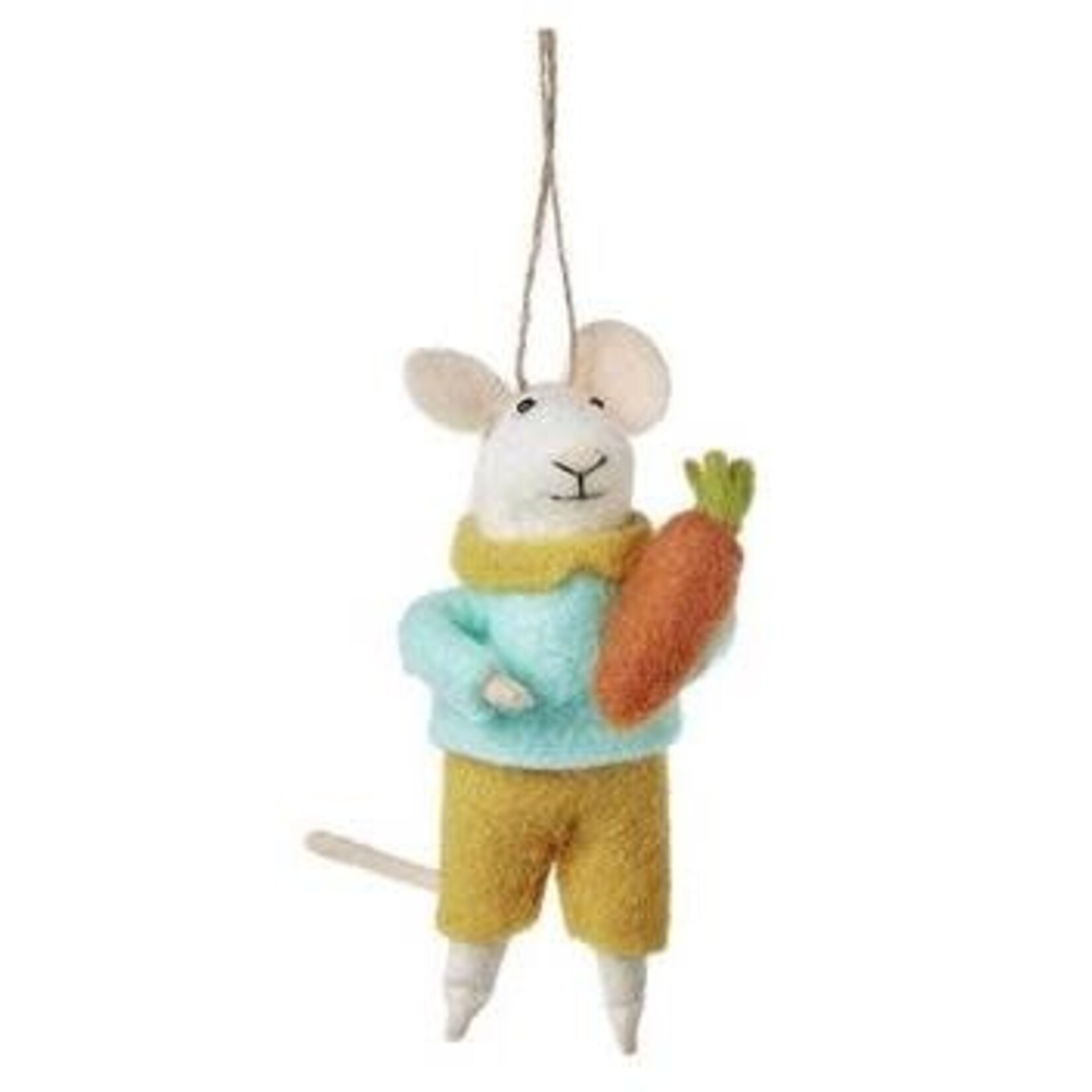 m. lynne designs felt mouse ornament with flowers