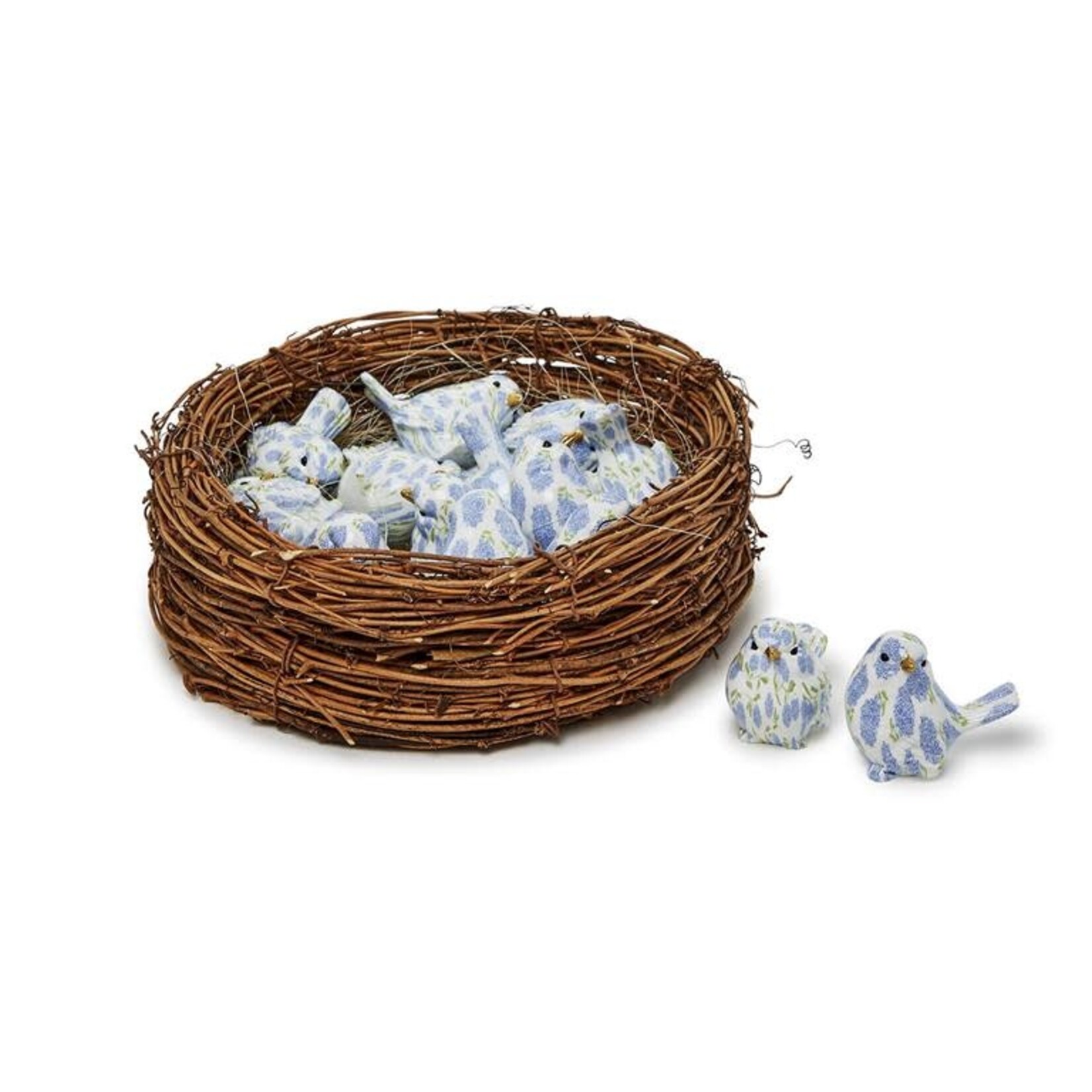 m. lynne designs blue hydrangea bird trinket, assorted