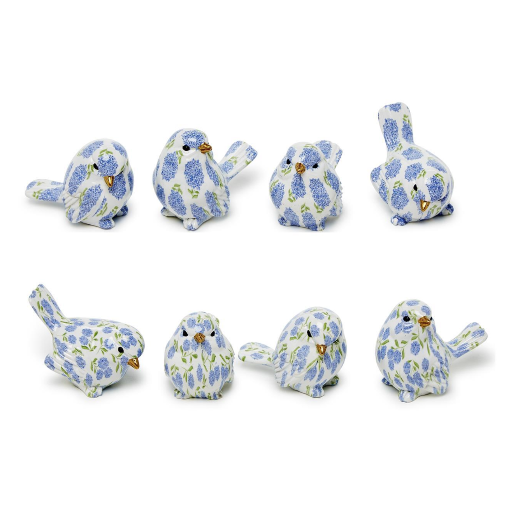 m. lynne designs assorted blue hydrangea bird trinket