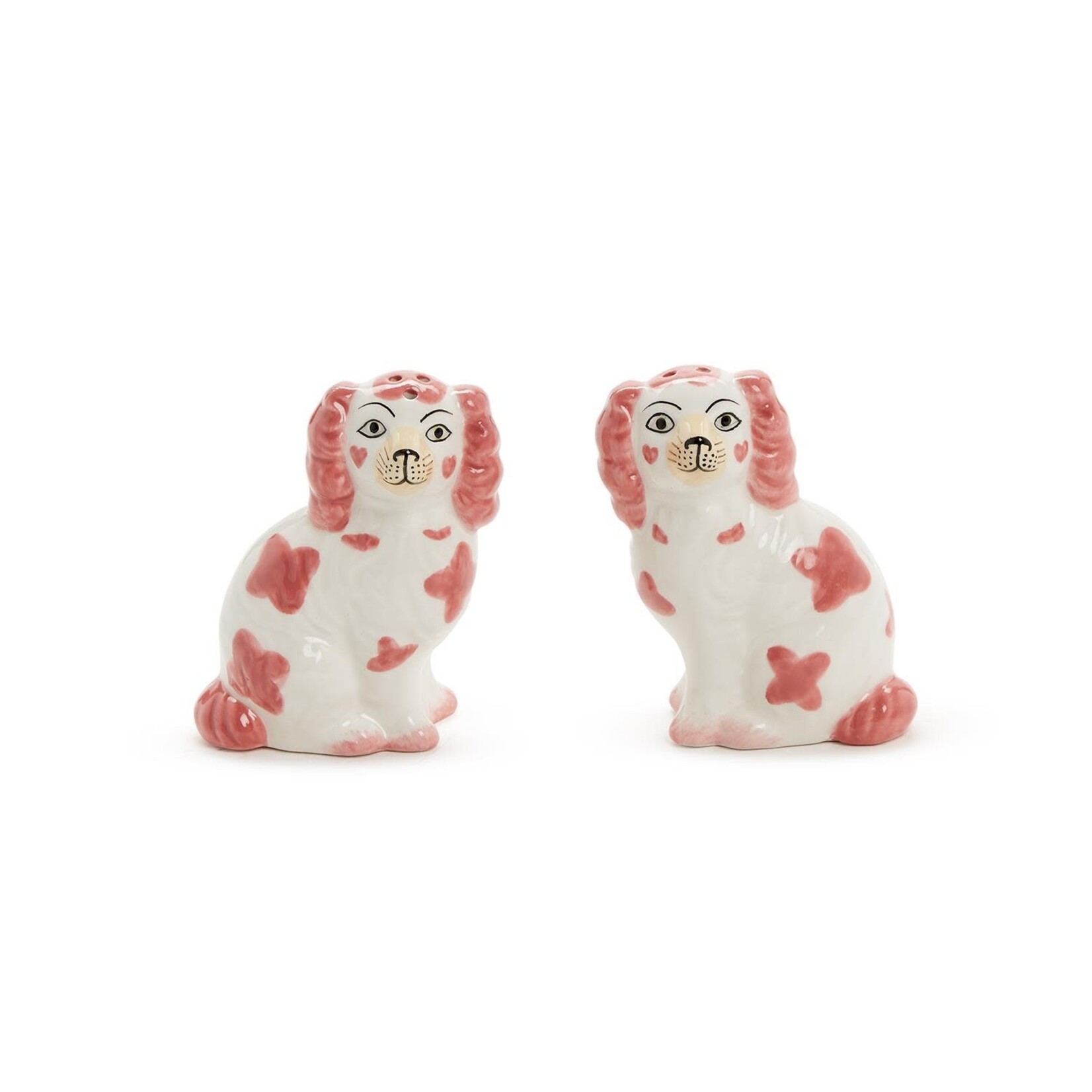 m. lynne designs pink staffordshire salt & pepper