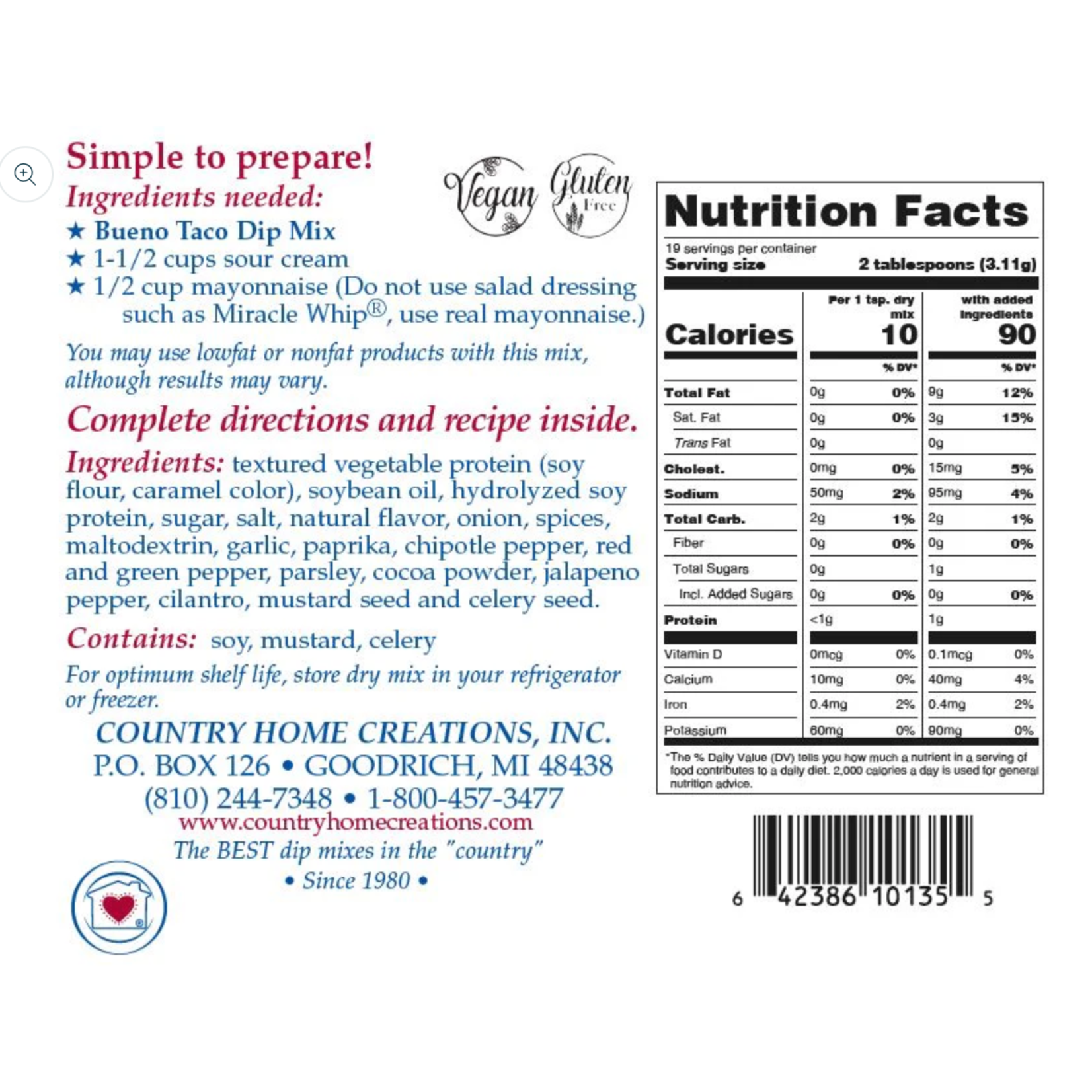m. lynne designs bueno taco dip mix
