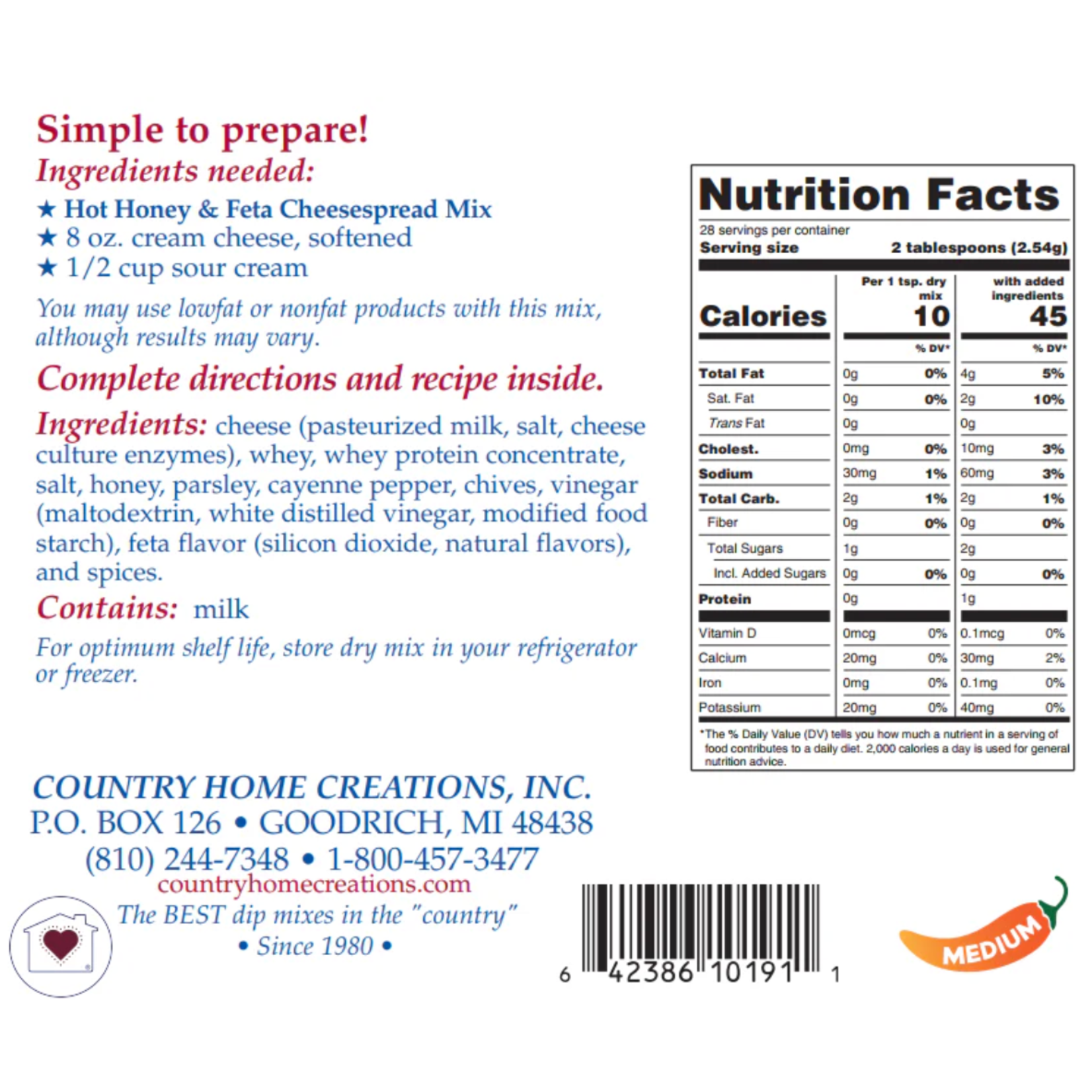 m. lynne designs hot honey & feta cheesespread dip mix