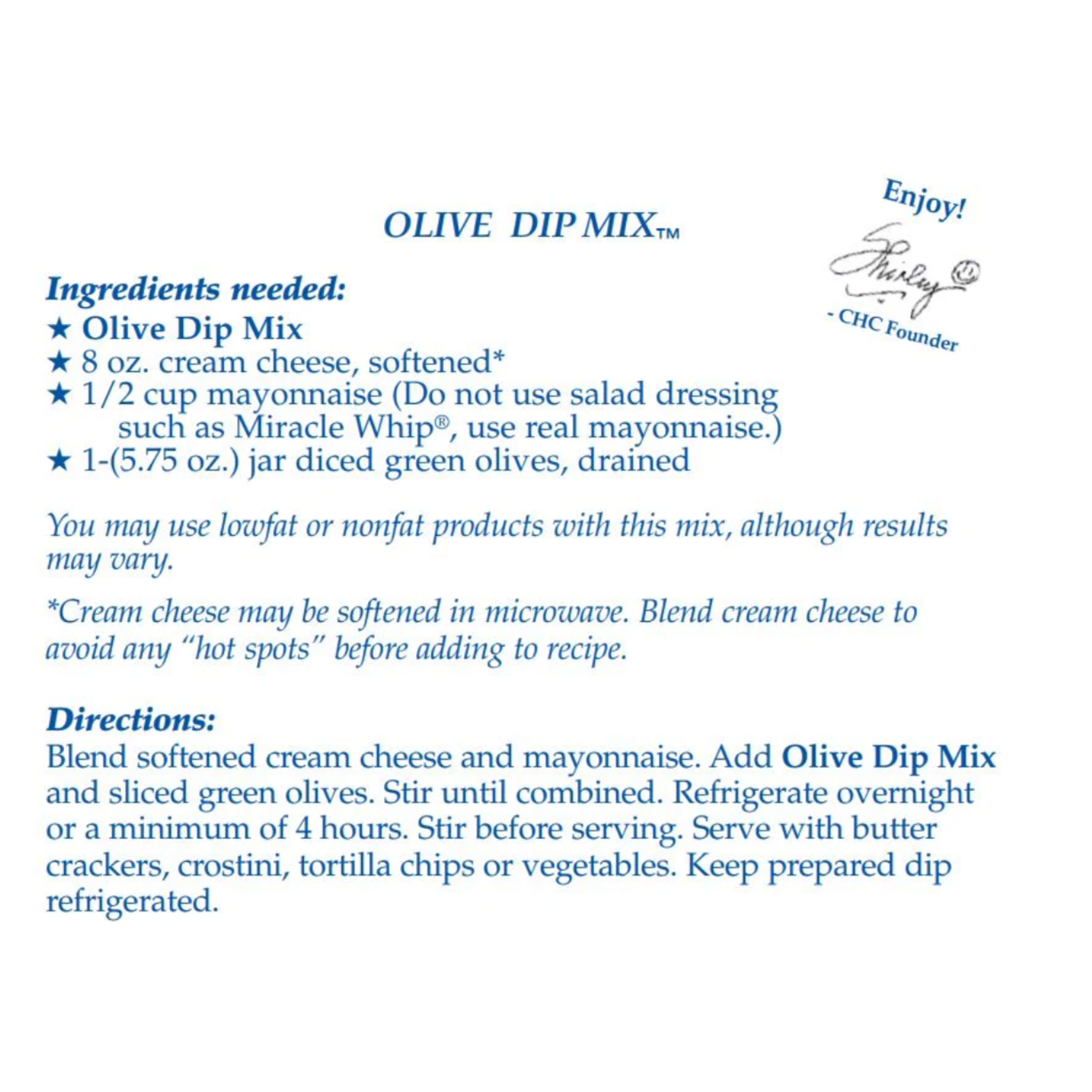 m. lynne designs olive dip dip mix