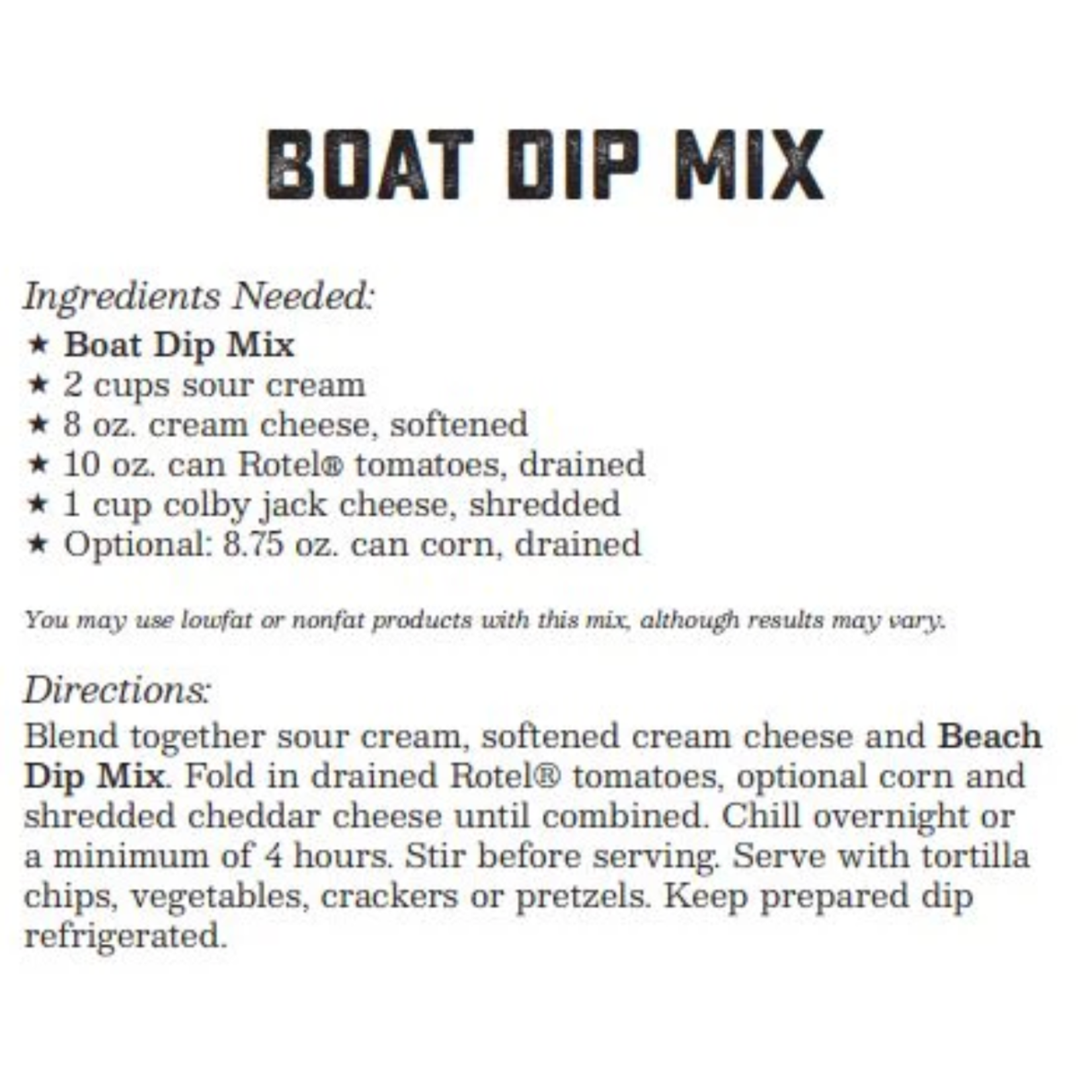 m. lynne designs boat dip mix