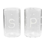 mud pie happy glass dots salt & pepper set