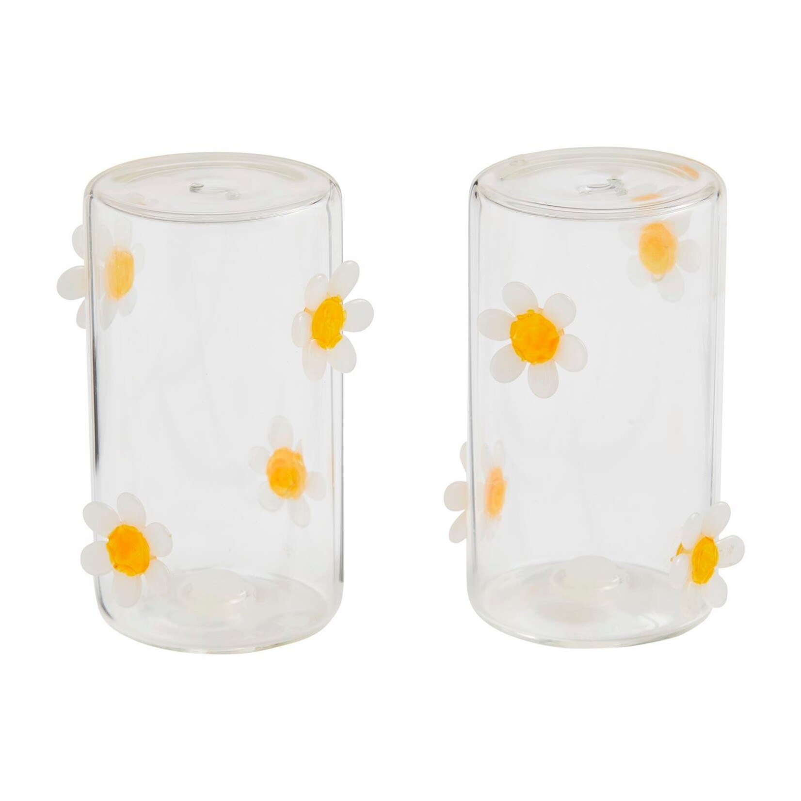 mud pie clear daisy salt & pepper set