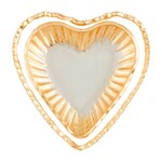 mud pie glass heart tray set with gold