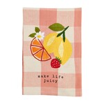 mud pie make life embroidered tea towel