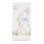 mud pie happy happy bunny with poms tea towel