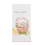 mud pie happy easter with poms tea towel