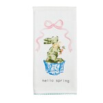 mud pie hello spring topiary with poms tea towel