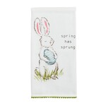 mud pie spring has bunny egg with poms tea towel