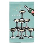 mud pie clink pour glasses tea towel