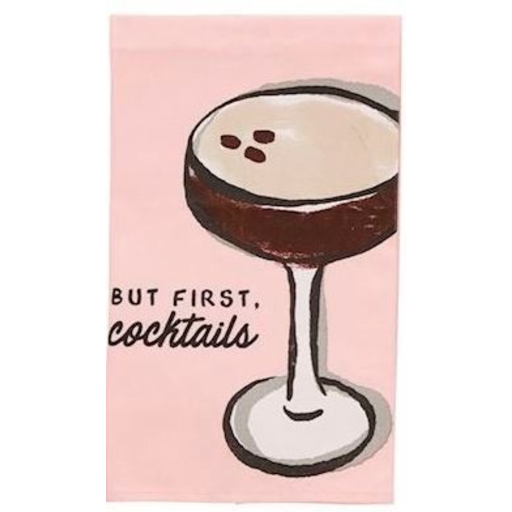 mud pie bar but first cocktails tea towel