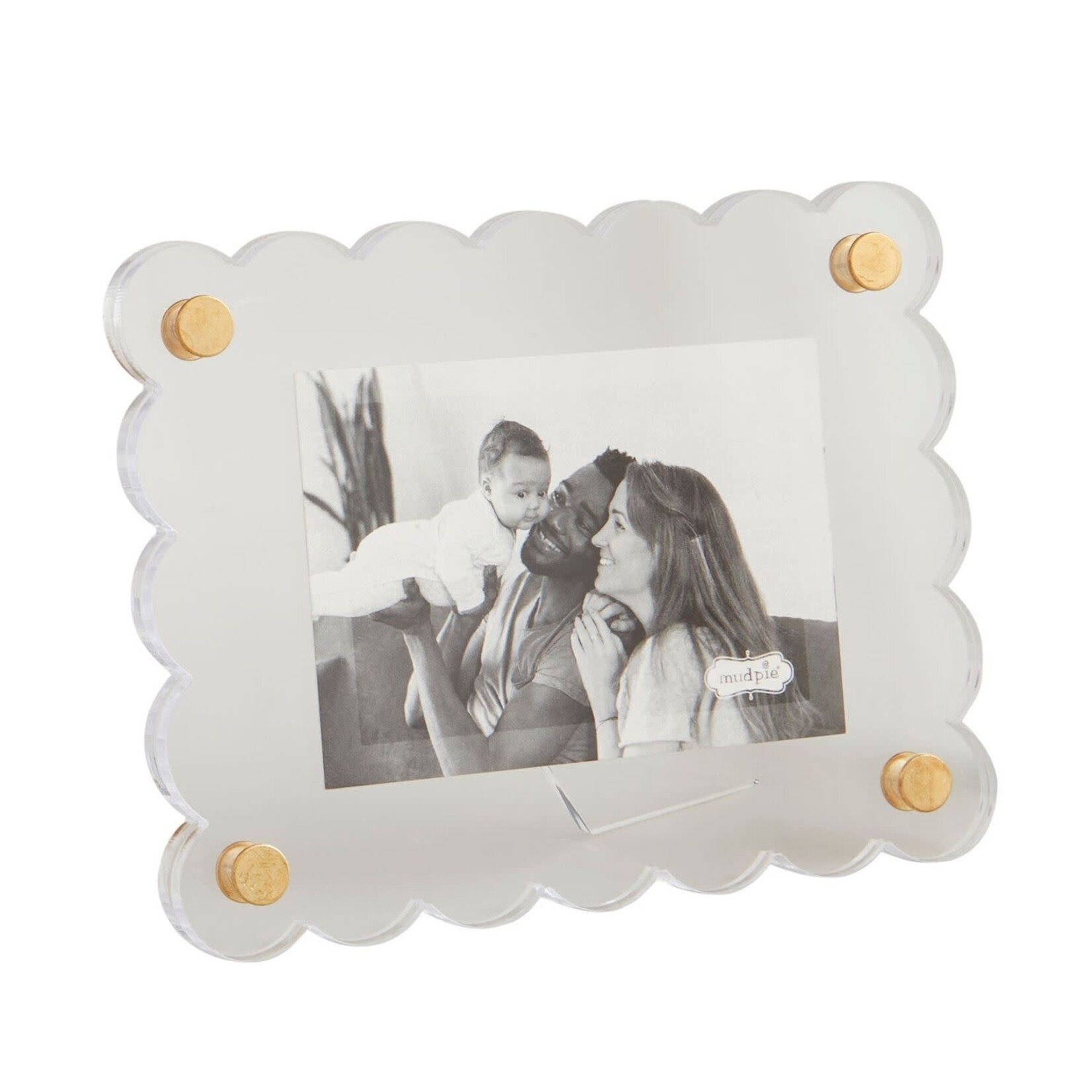 mud pie rectangle mini scalloped acrylic picture frame