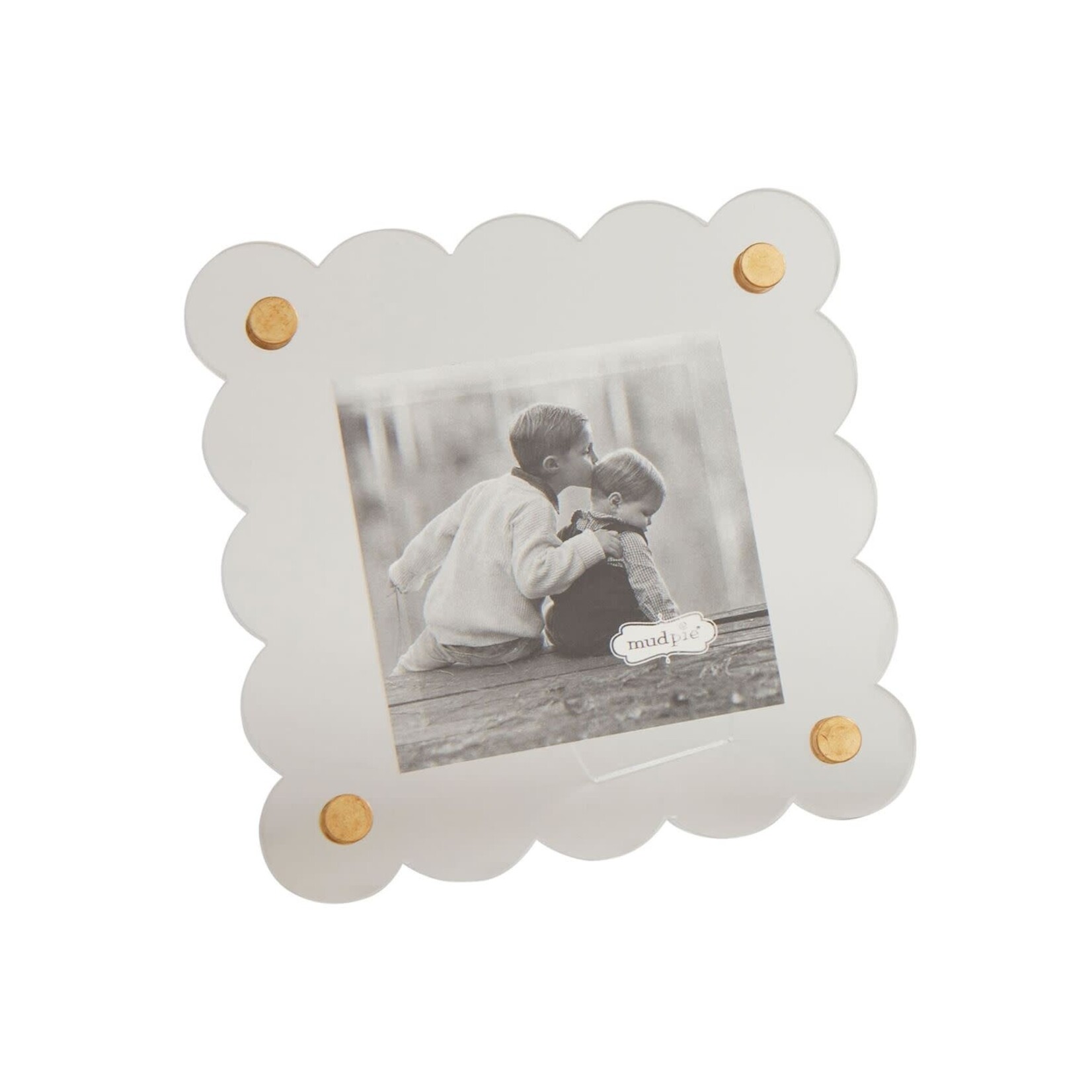 mud pie square mini scalloped acrylic picture frame