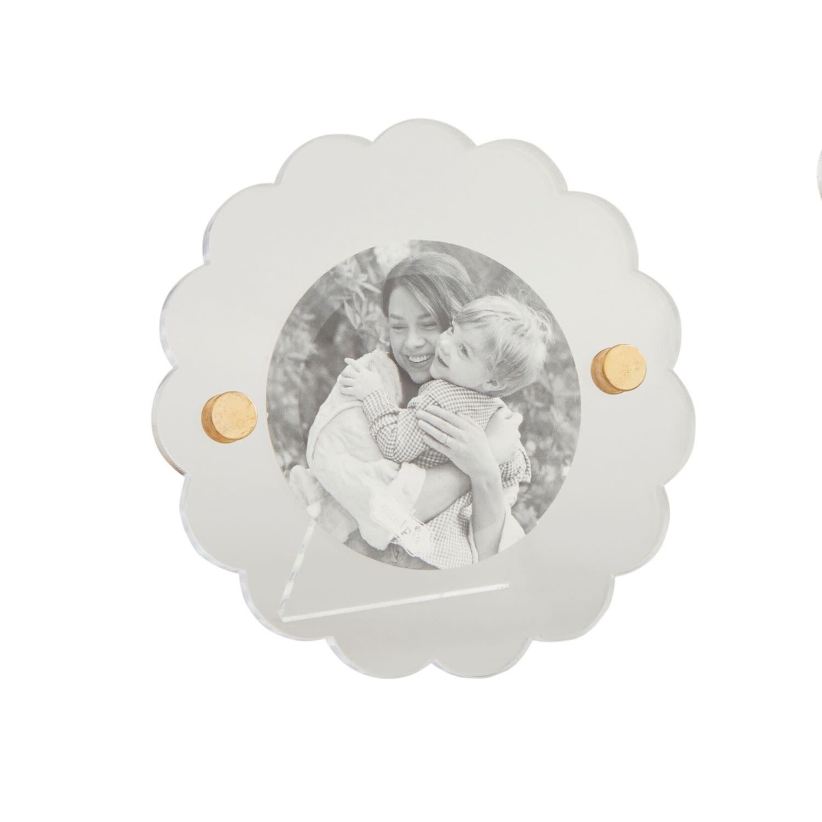 mud pie round mini scalloped acrylic picture frame