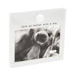 mud pie paw dog life is better acrylic frame