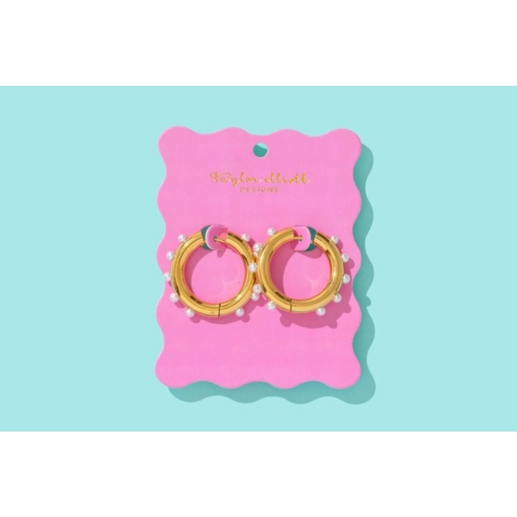 taylor elliott designs lola large huggie with pearls earring