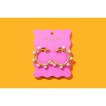 taylor elliott designs kali pearl hoop with flowers earring