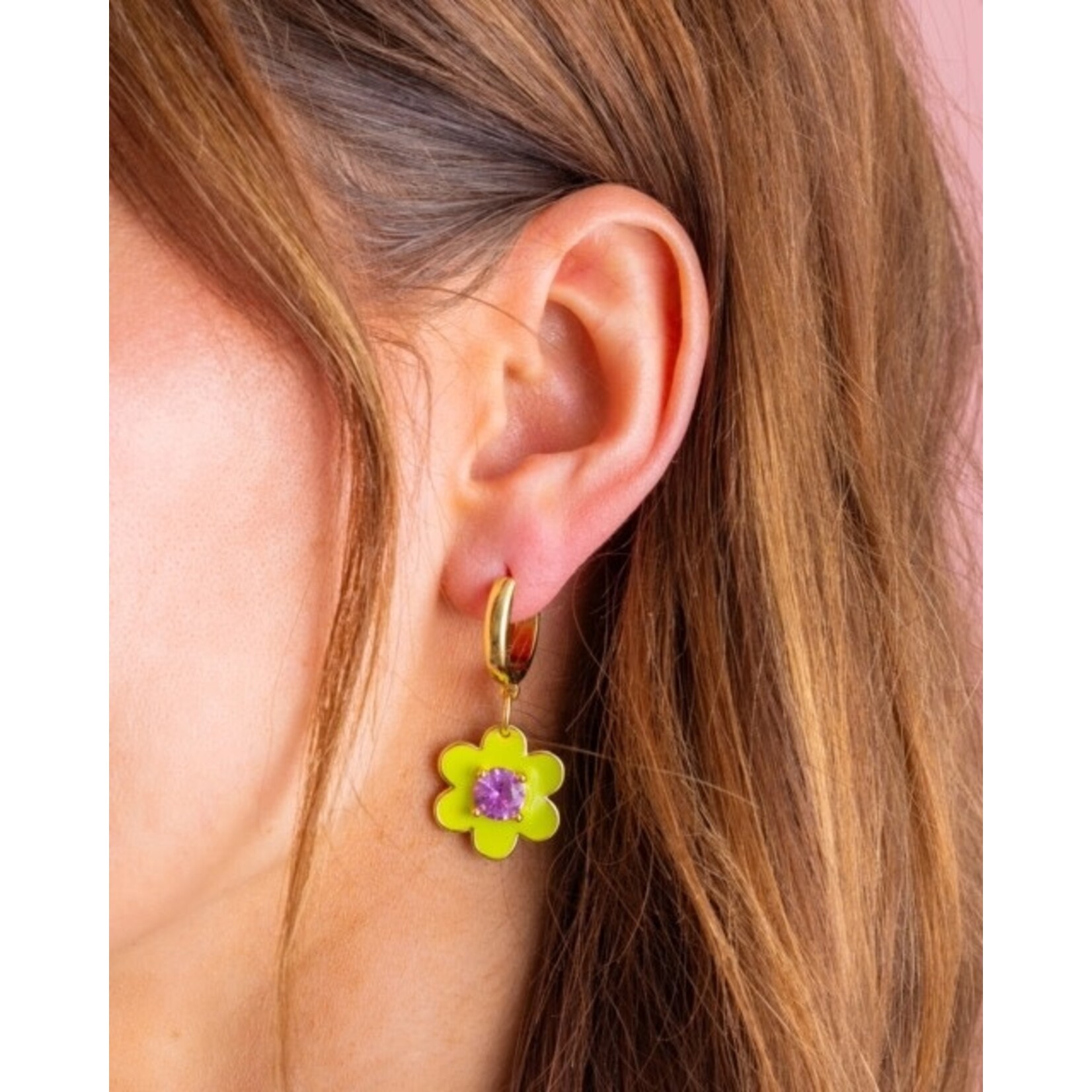 taylor elliott designs lucy green flower earring