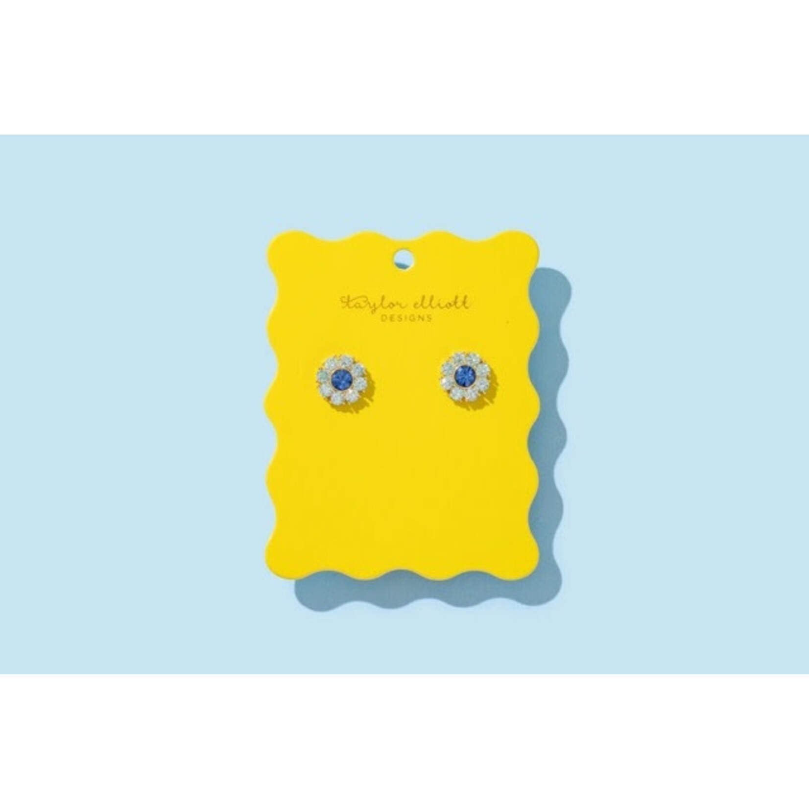 taylor elliott designs caroline flower blue earring