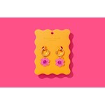 taylor elliott designs lucy pink flower earring