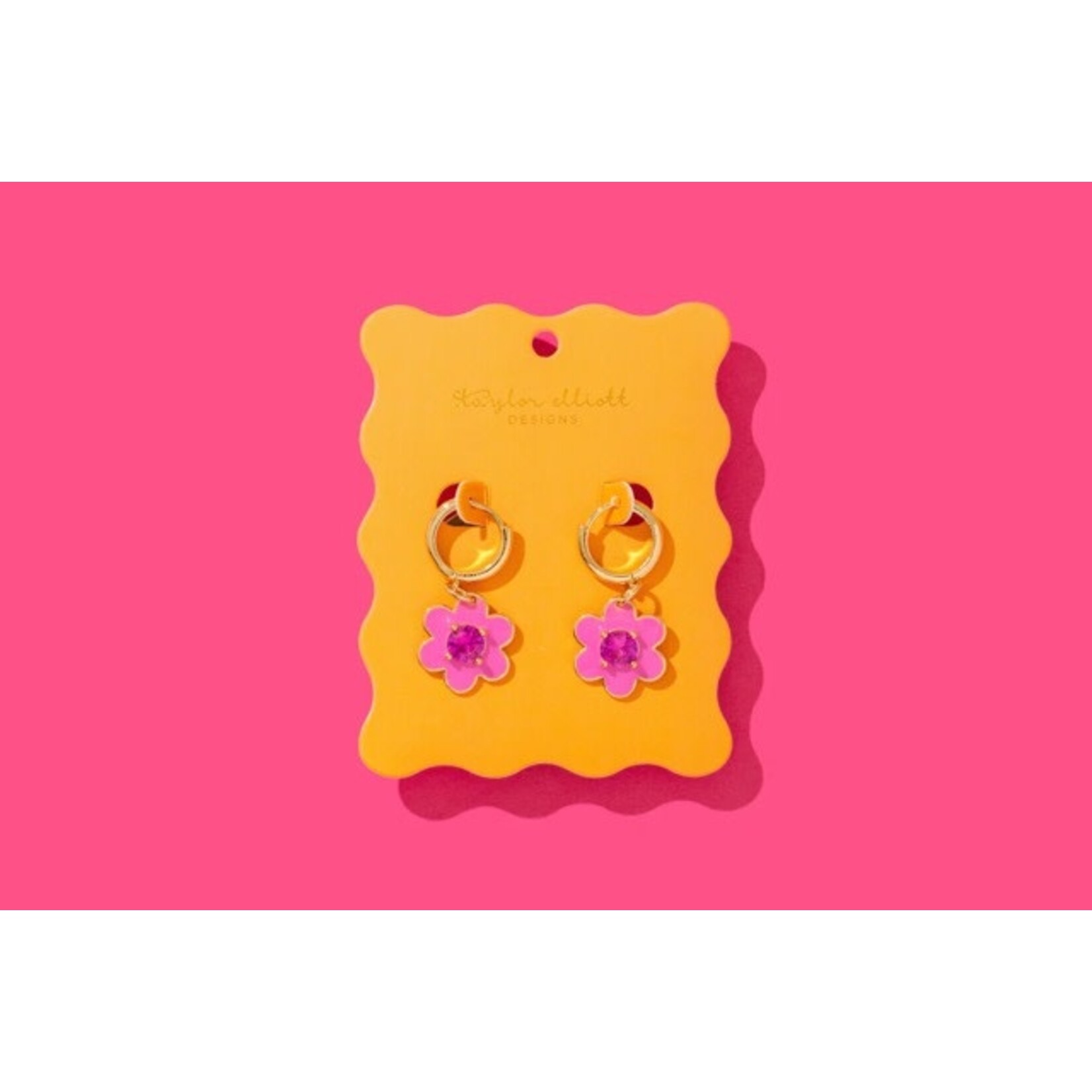 taylor elliott designs lucy pink flower earring