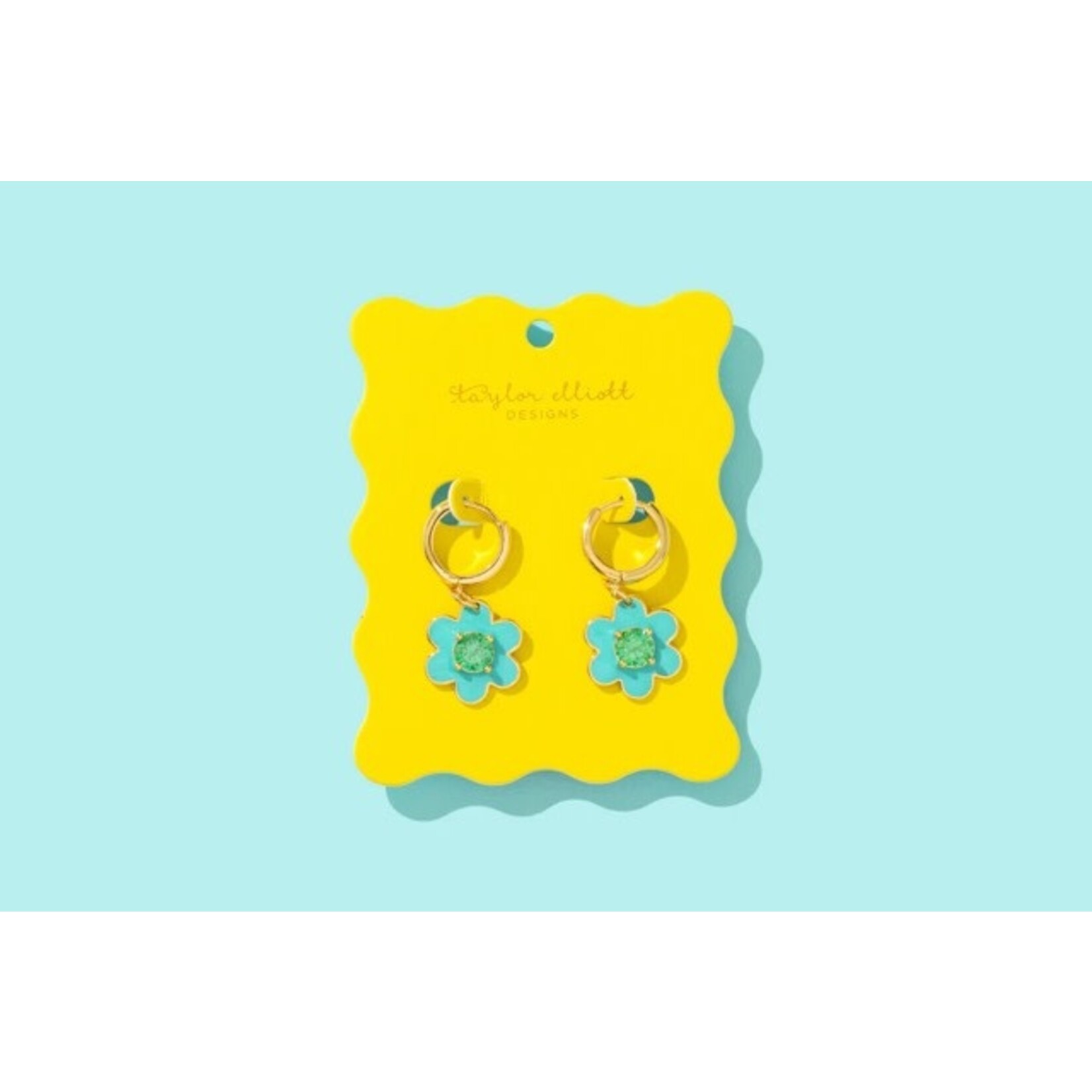 taylor elliott designs lucy blue flower earring