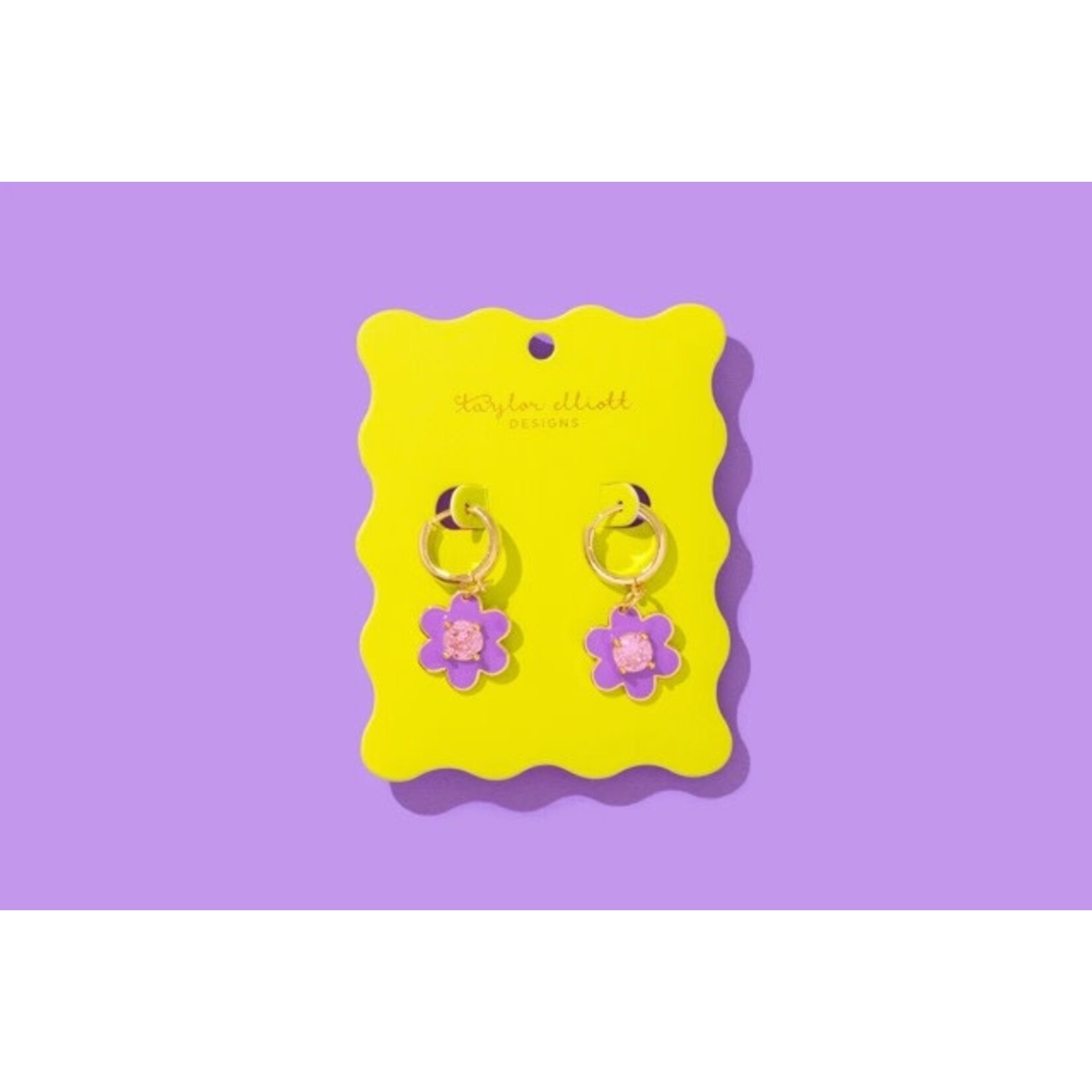 taylor elliott designs lucy purple flower earring