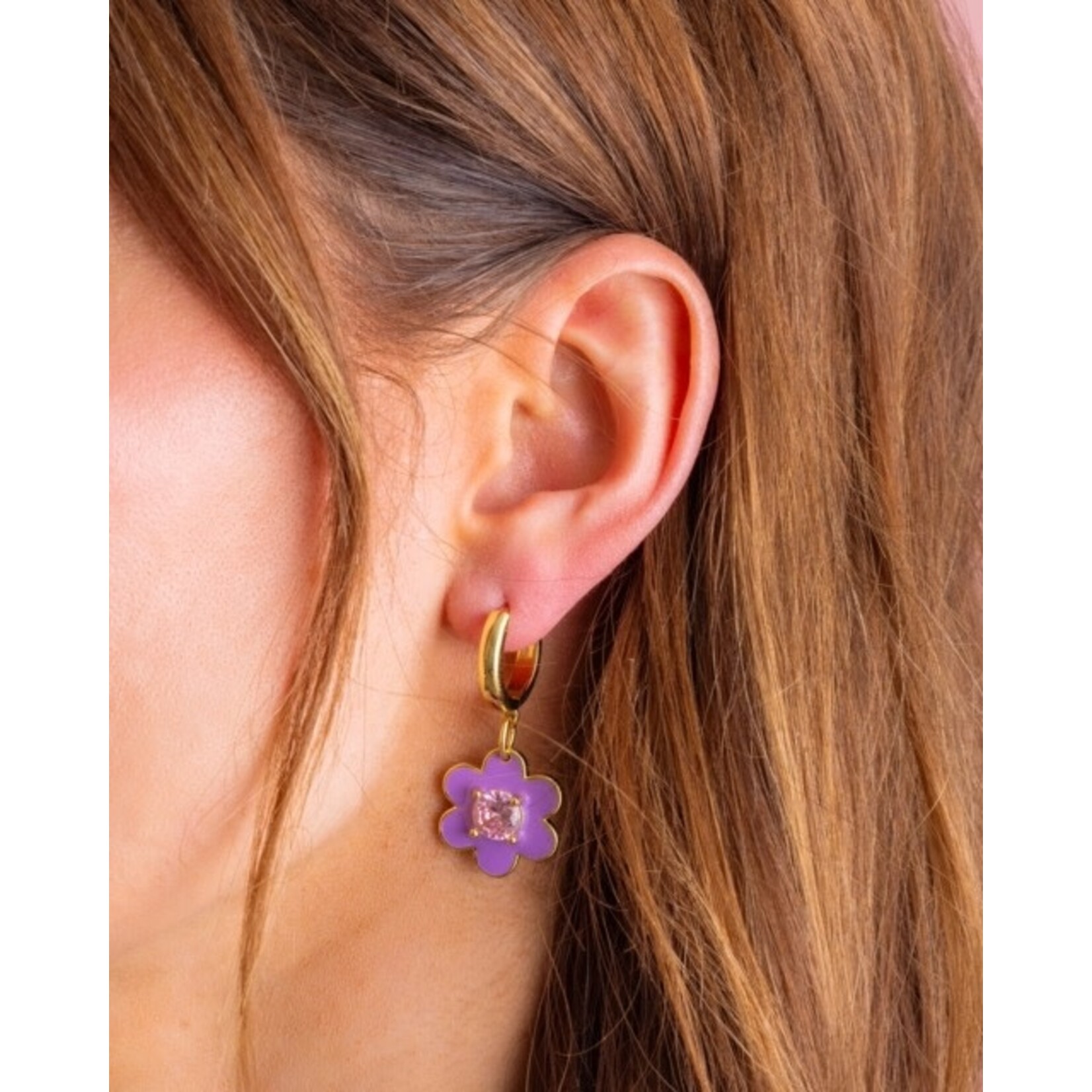taylor elliott designs lucy purple flower earring
