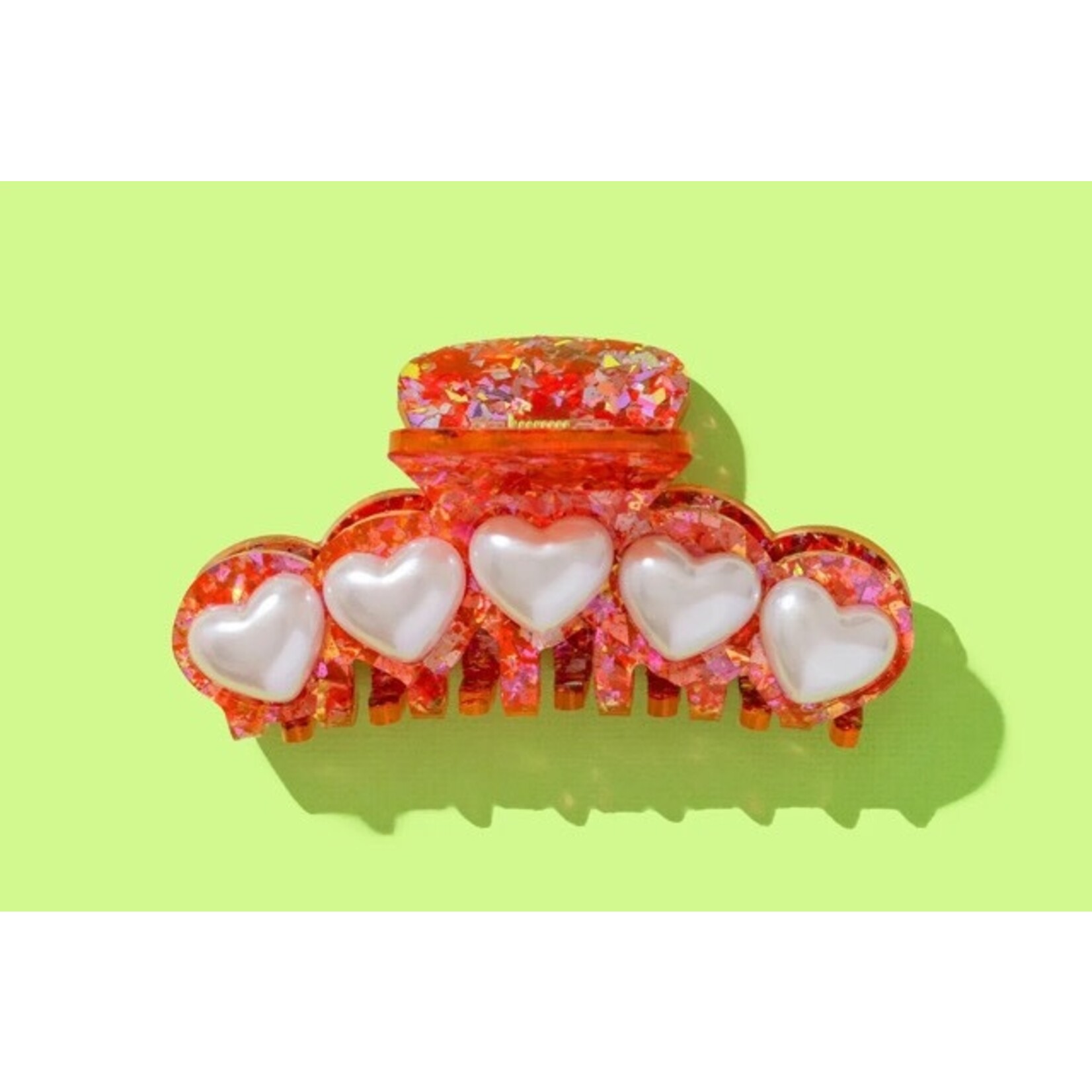 taylor elliott designs heart and pearl claw clip