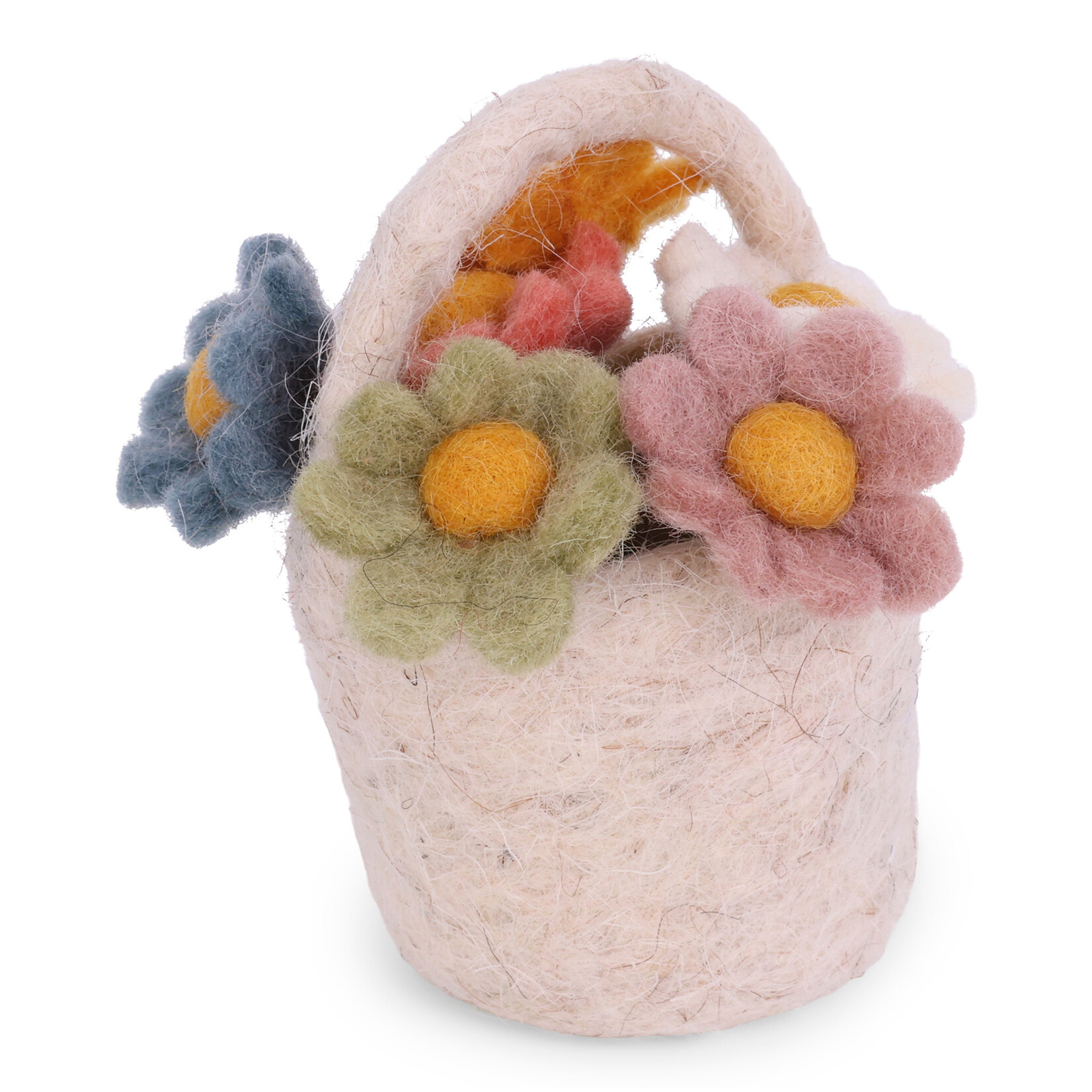 m. lynne designs minature felt flowers in basket