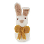 m. lynne designs white felt small bunny with bow
