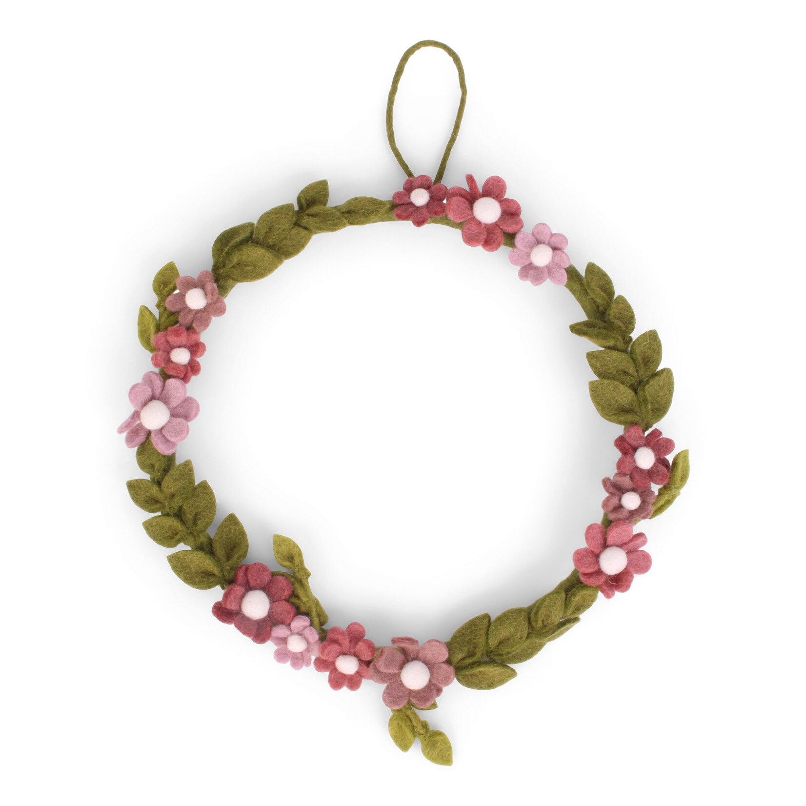 m. lynne designs dusty rose felt anemone wreath