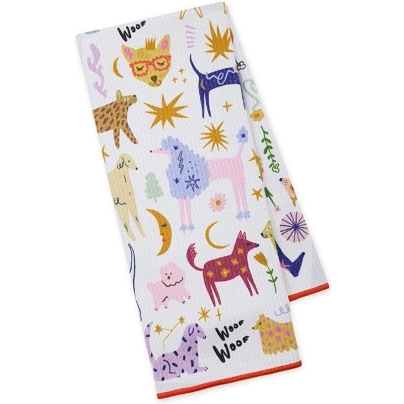 m. lynne designs doggy disco microfiber dish towel
